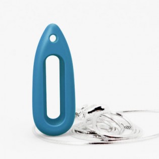 Кулон силиконовый для Xiaomi Mi Band Blue + ожерелье silver
